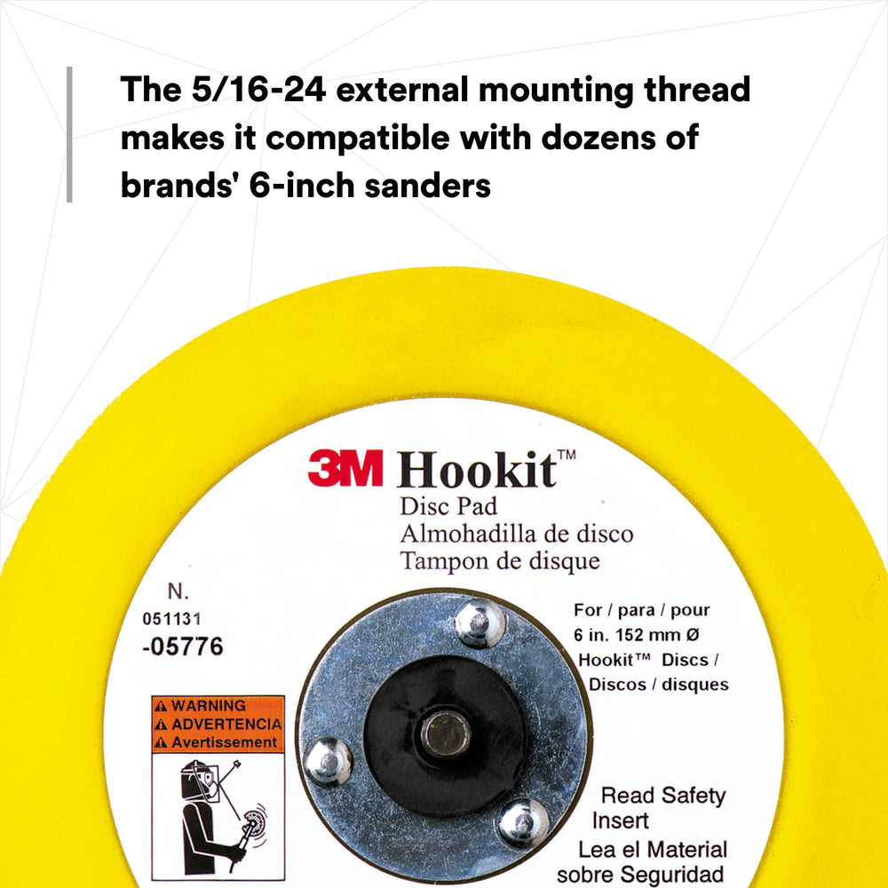 3M Hookit pad next to ruler showing scale for correct size and tool fit