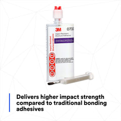 3M silver adhesive being dispensed showing easy application and visible flow