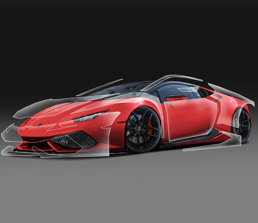 3M film applied to hood leading edge showing protection against stone chips and wear