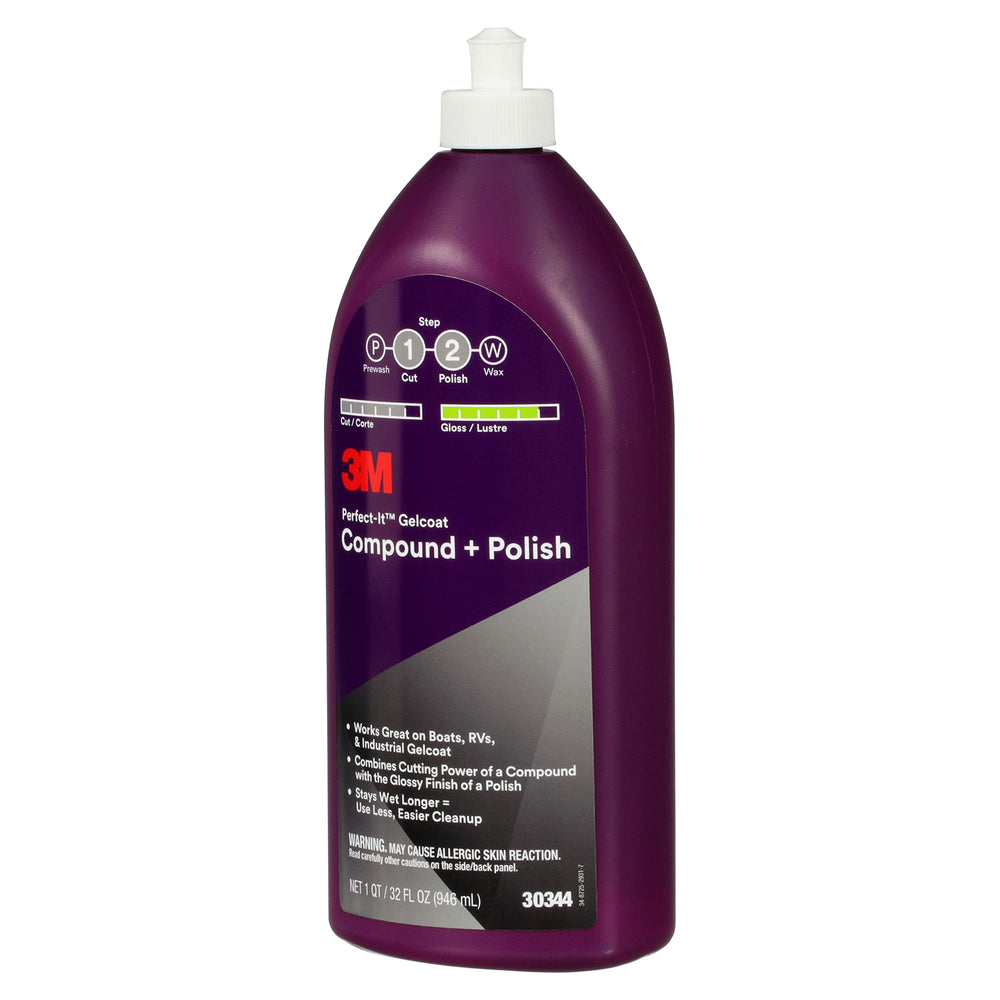 3M Perfect-It bottle at an angle emphasizing durable packaging and professional use