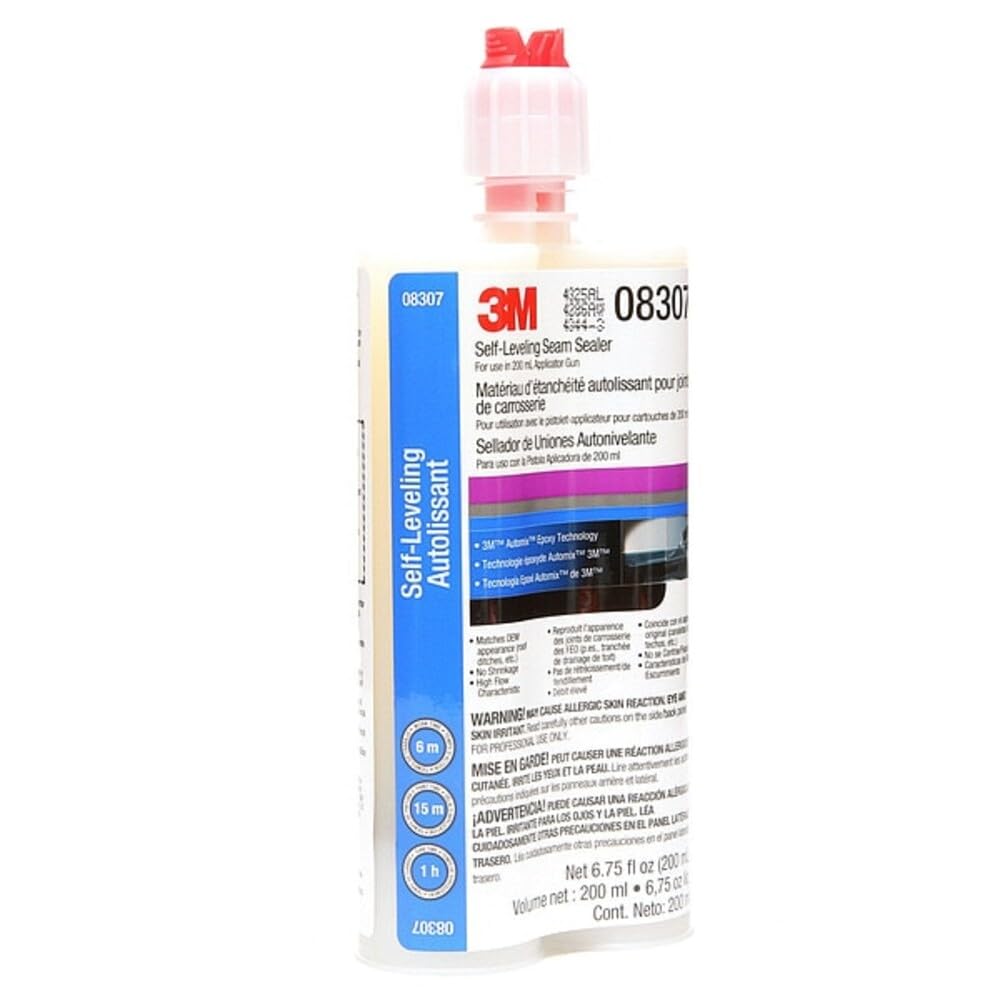 3M seam sealer cartridge front view, clear label for fast identification