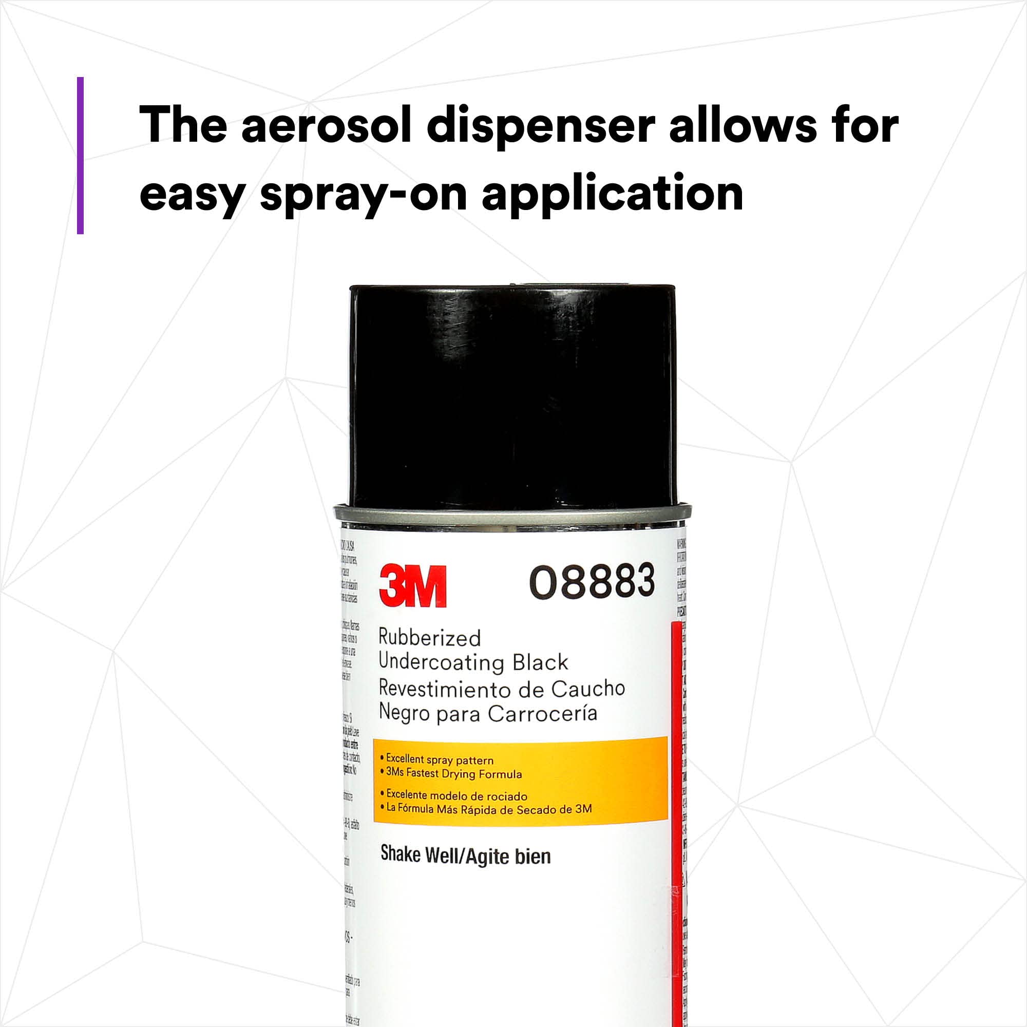 3M rubberized undercoating can in hand for scale showing portability and ease