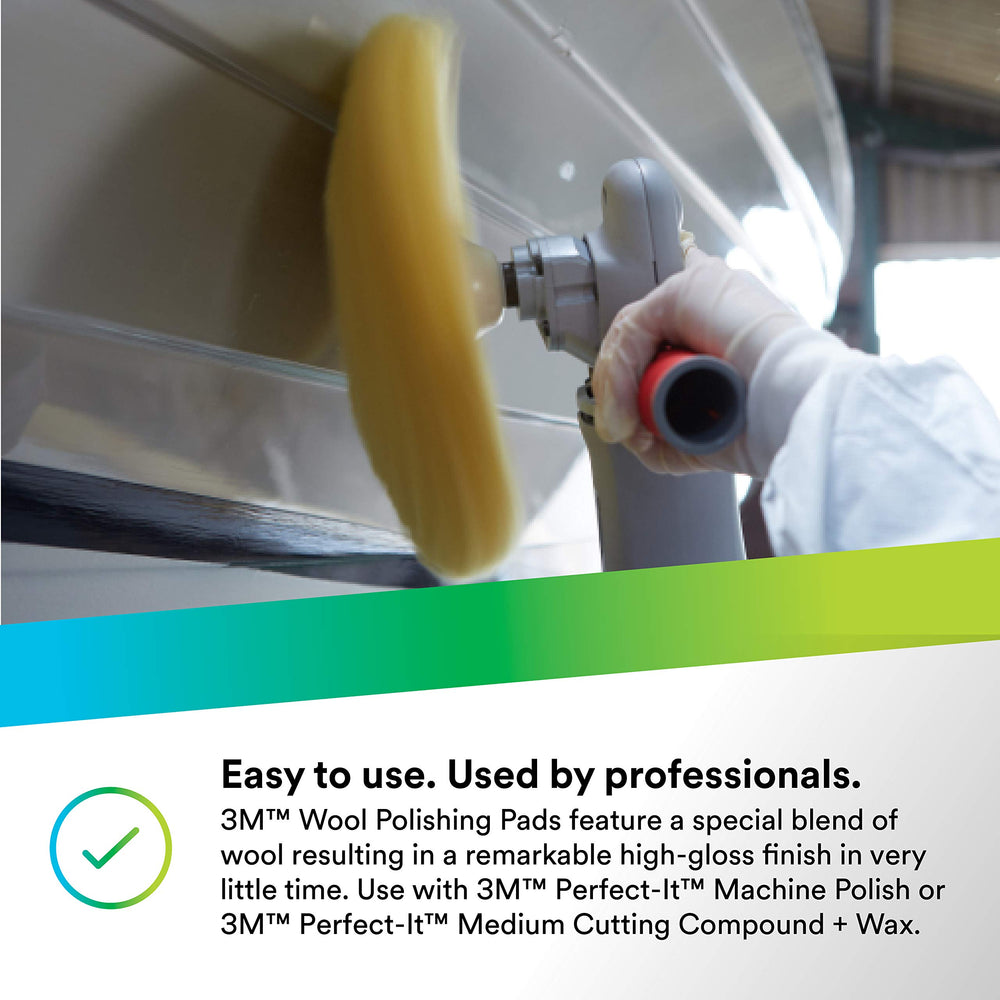 3M wool polishing pad packaging and label confirming product identification benefit