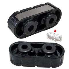 3mirrors front view of muffler hanger showing mounting shape and fit benefit