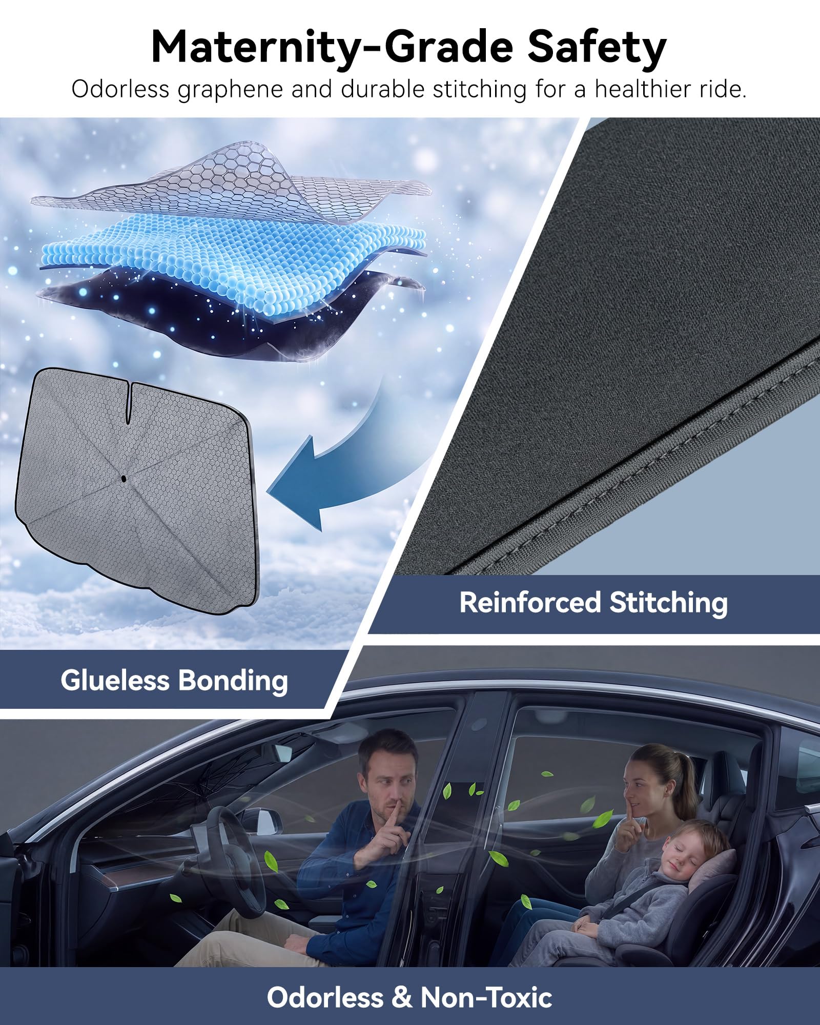 3W lifestyle image parked car with shade installed reducing interior sun exposure