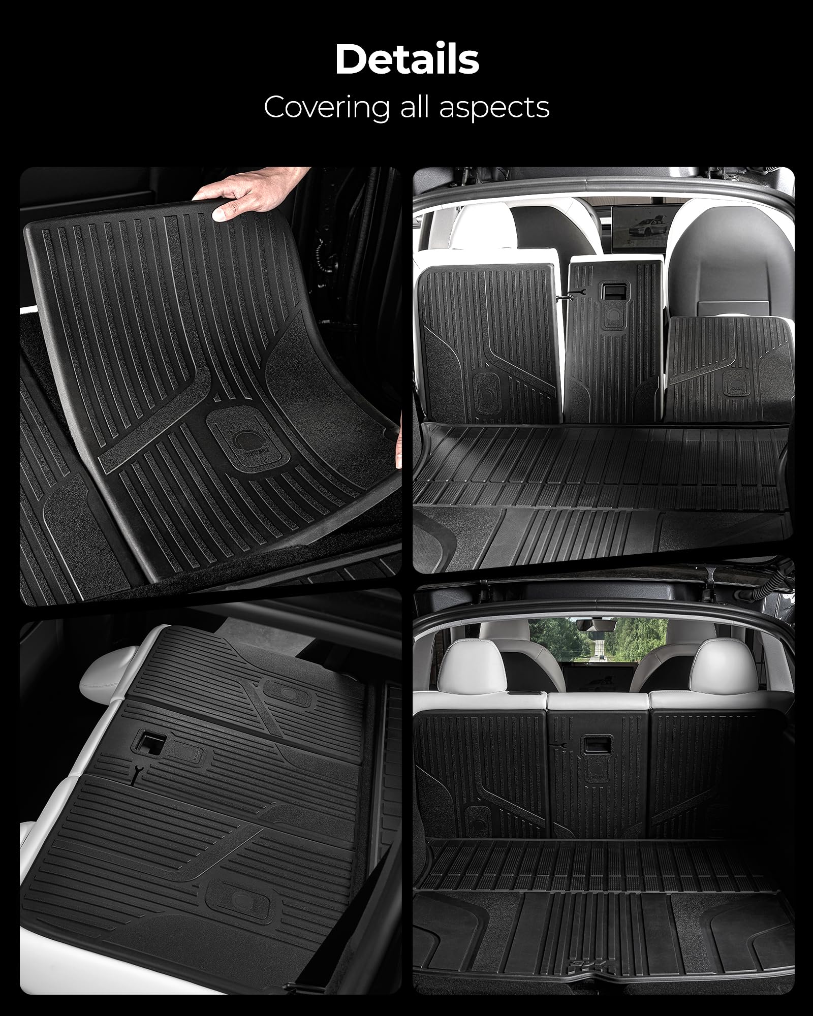 3W seatback installation in car showing easy Velcro attachment and damage-free fit
