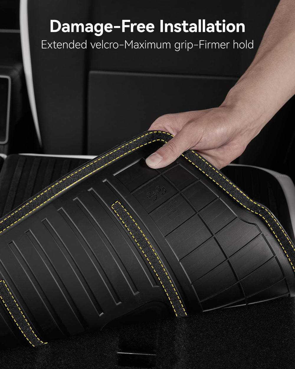 3W seatback protector being rinsed with water for quick and simple cleaning