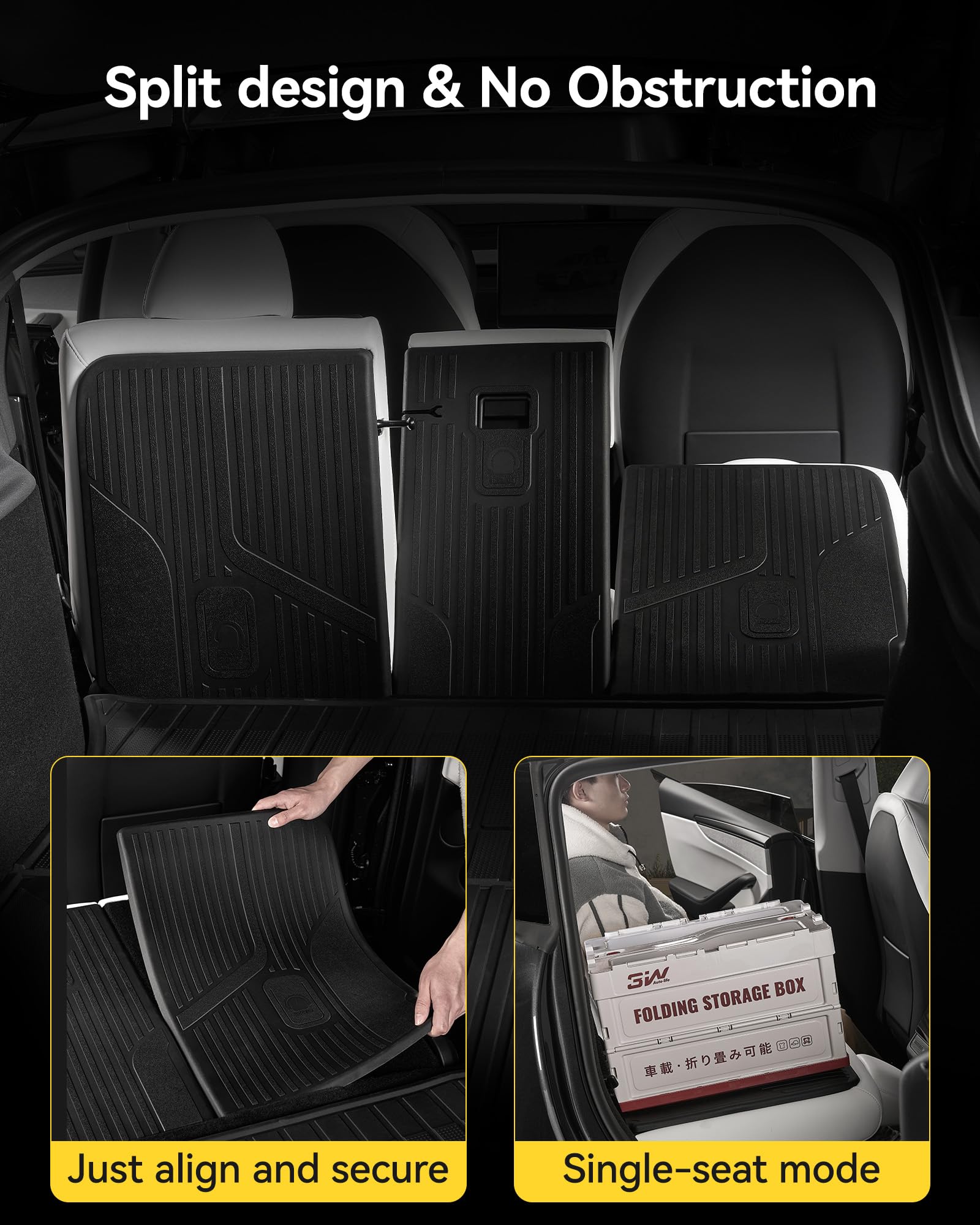 3W seatback protector edge close-up showing precise contour and snug fit