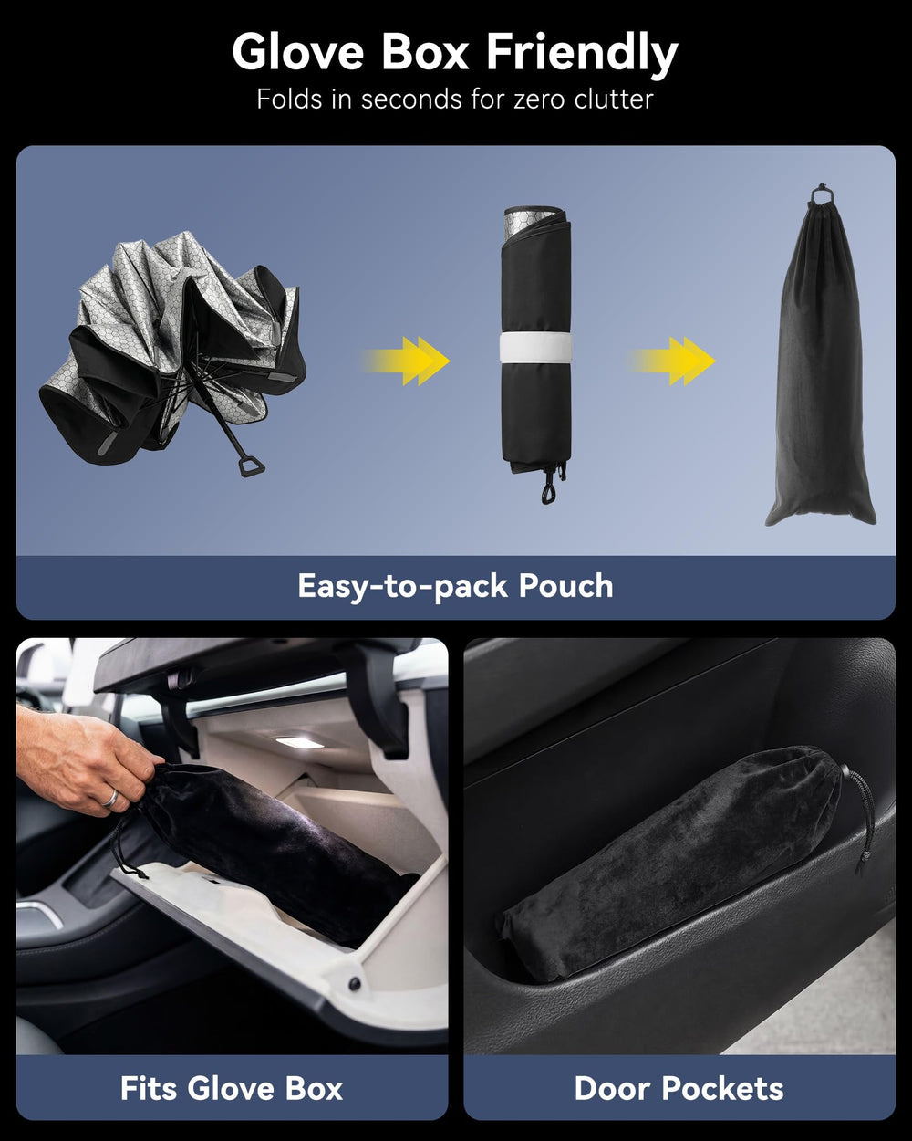 3W size comparison inside car showing medium 57.1 x 31.9 fit against dashboard