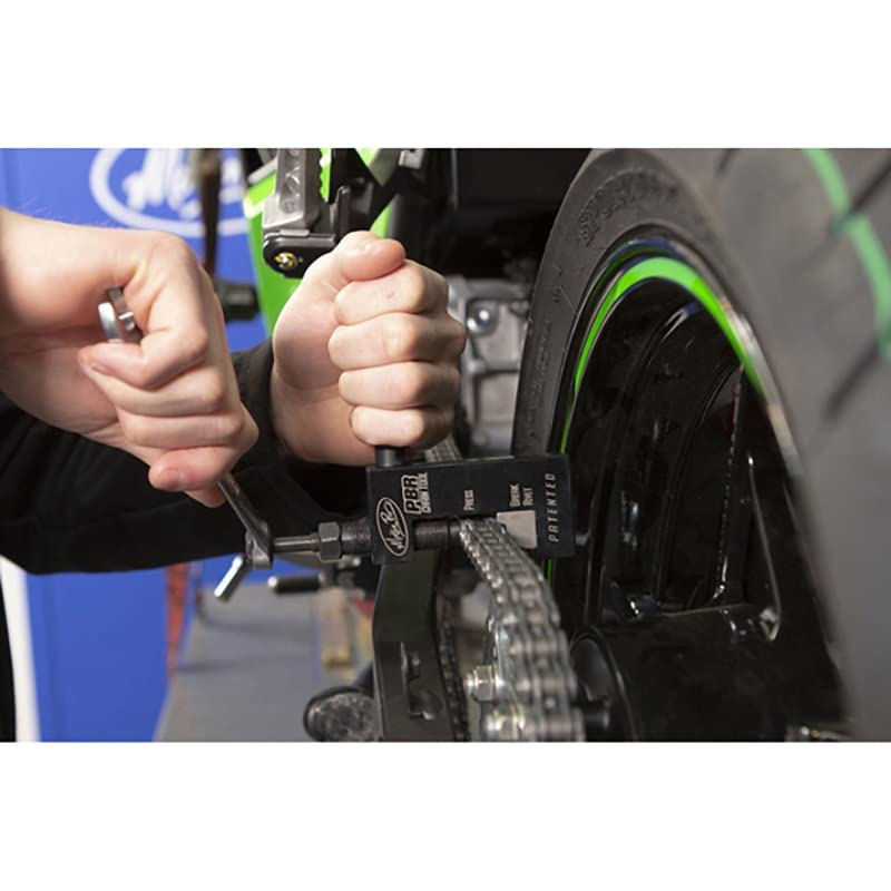 4into1 Motion Pro tool used on motorcycle chain demonstrating roadside repair