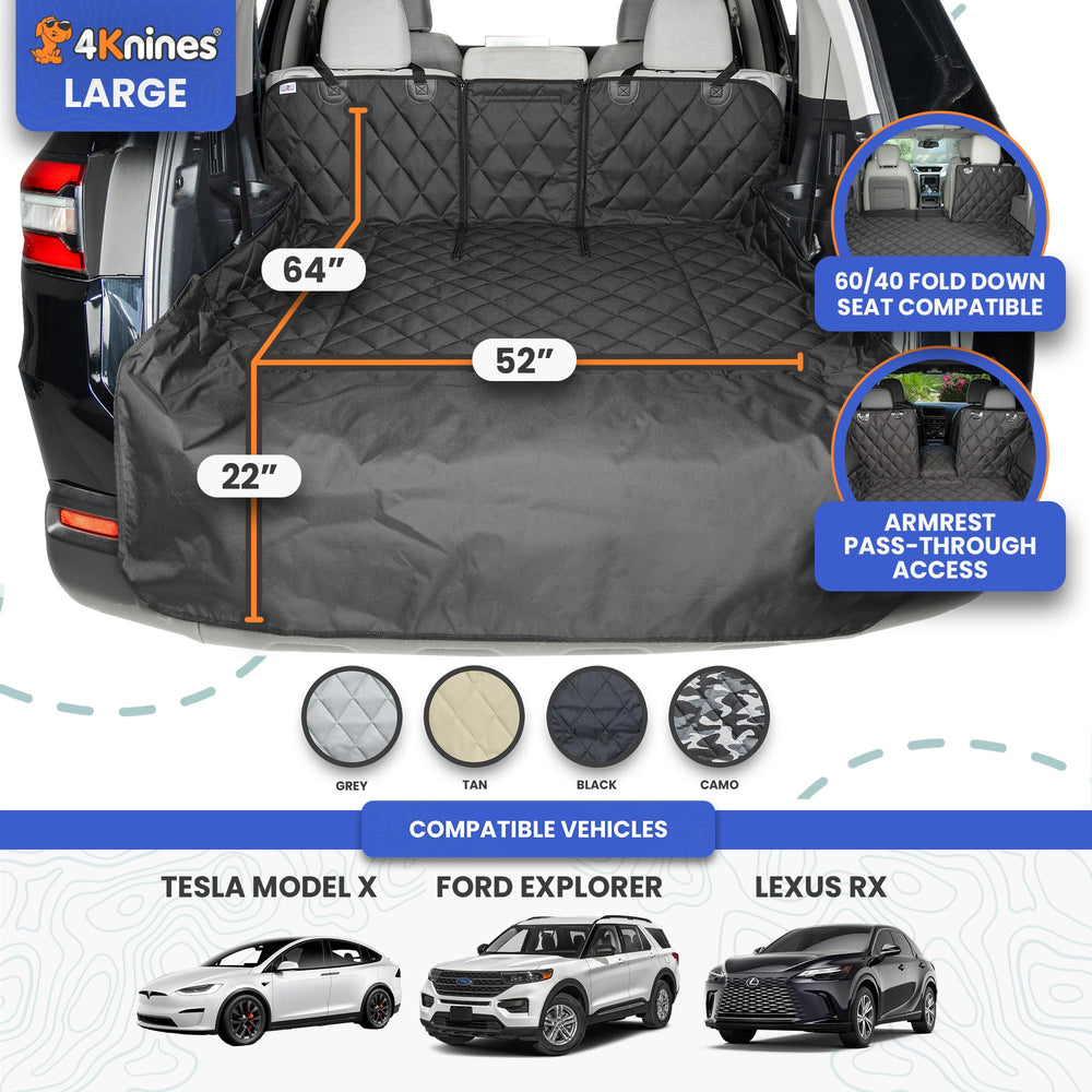 4Knines installed on folded seats demonstrating vehicle fit and stability