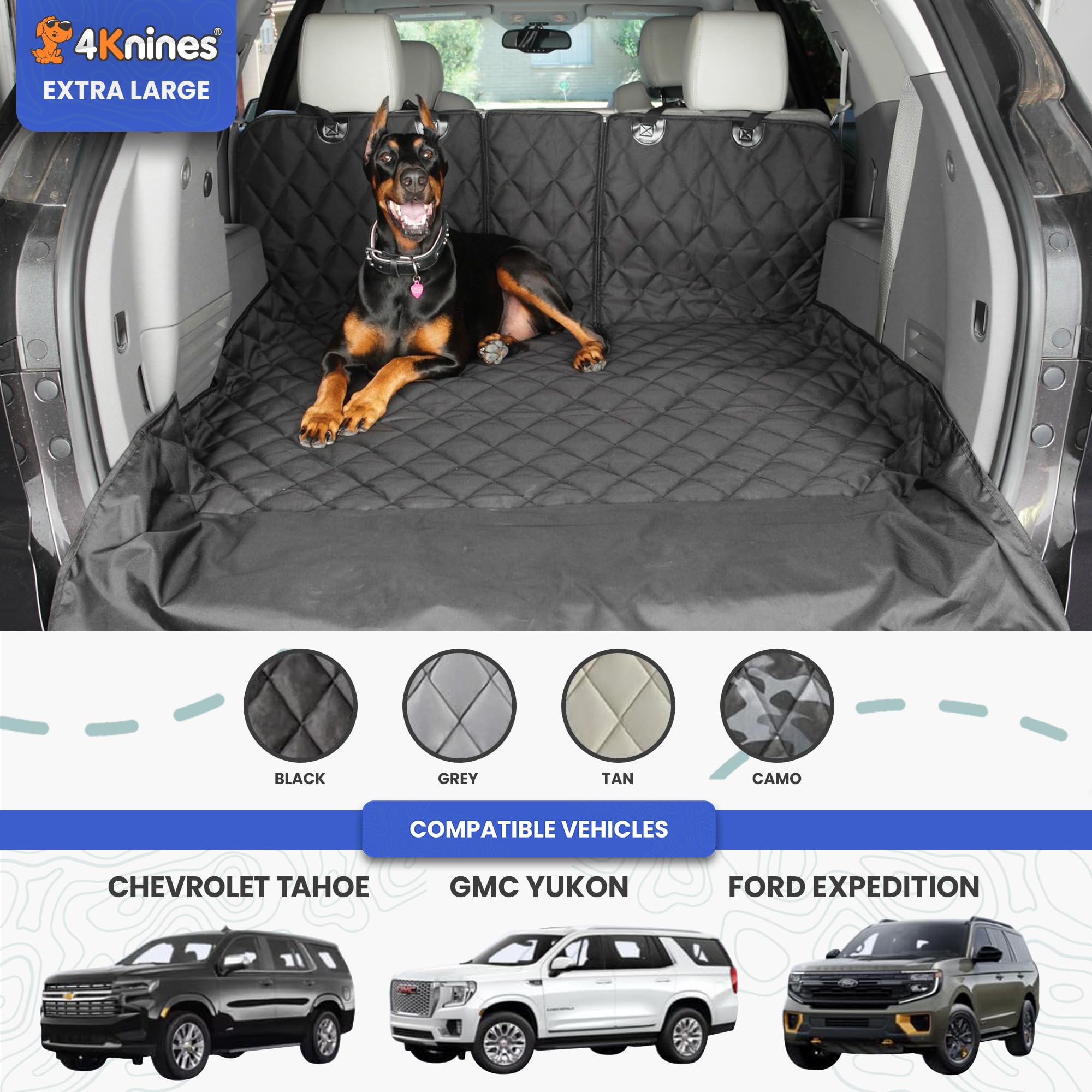 4Knines liner covering folded seats providing full cargo protection and coverage