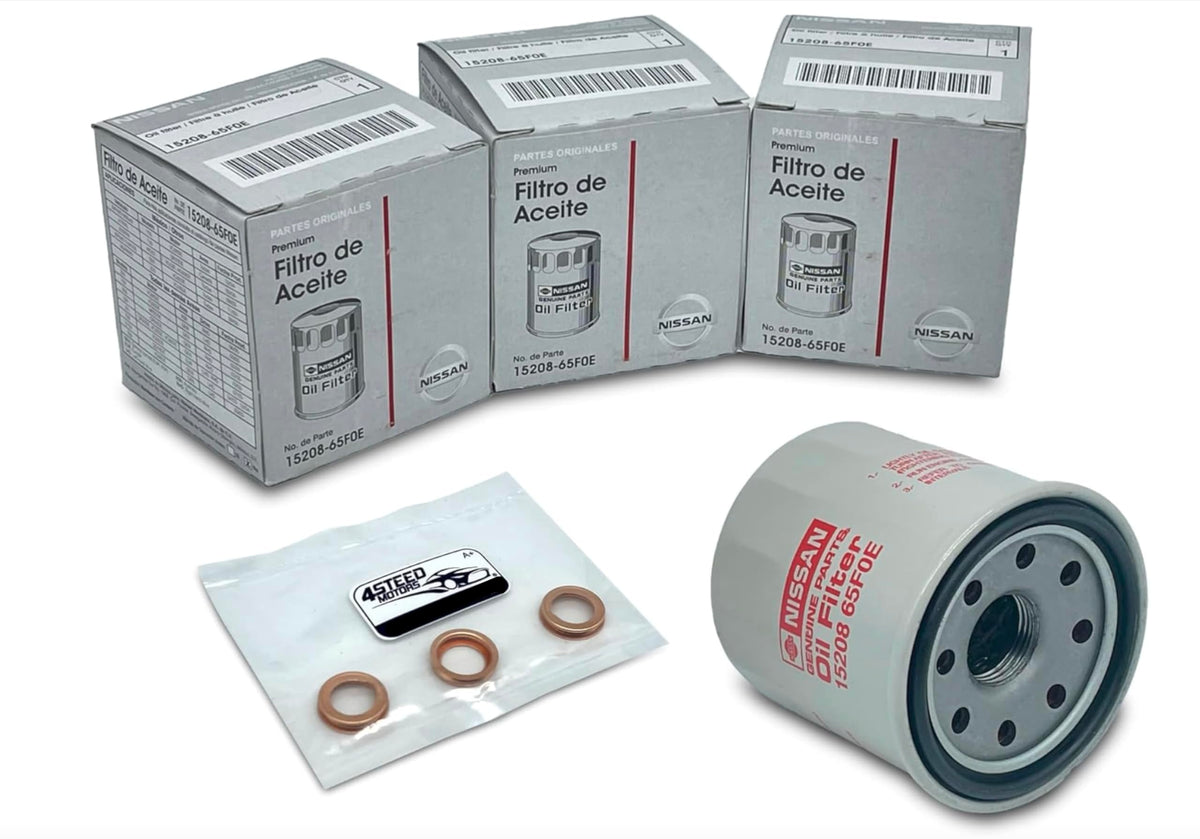 4STEED MOTORS front packaging showing three OEM oil filters for easy stock replenishment