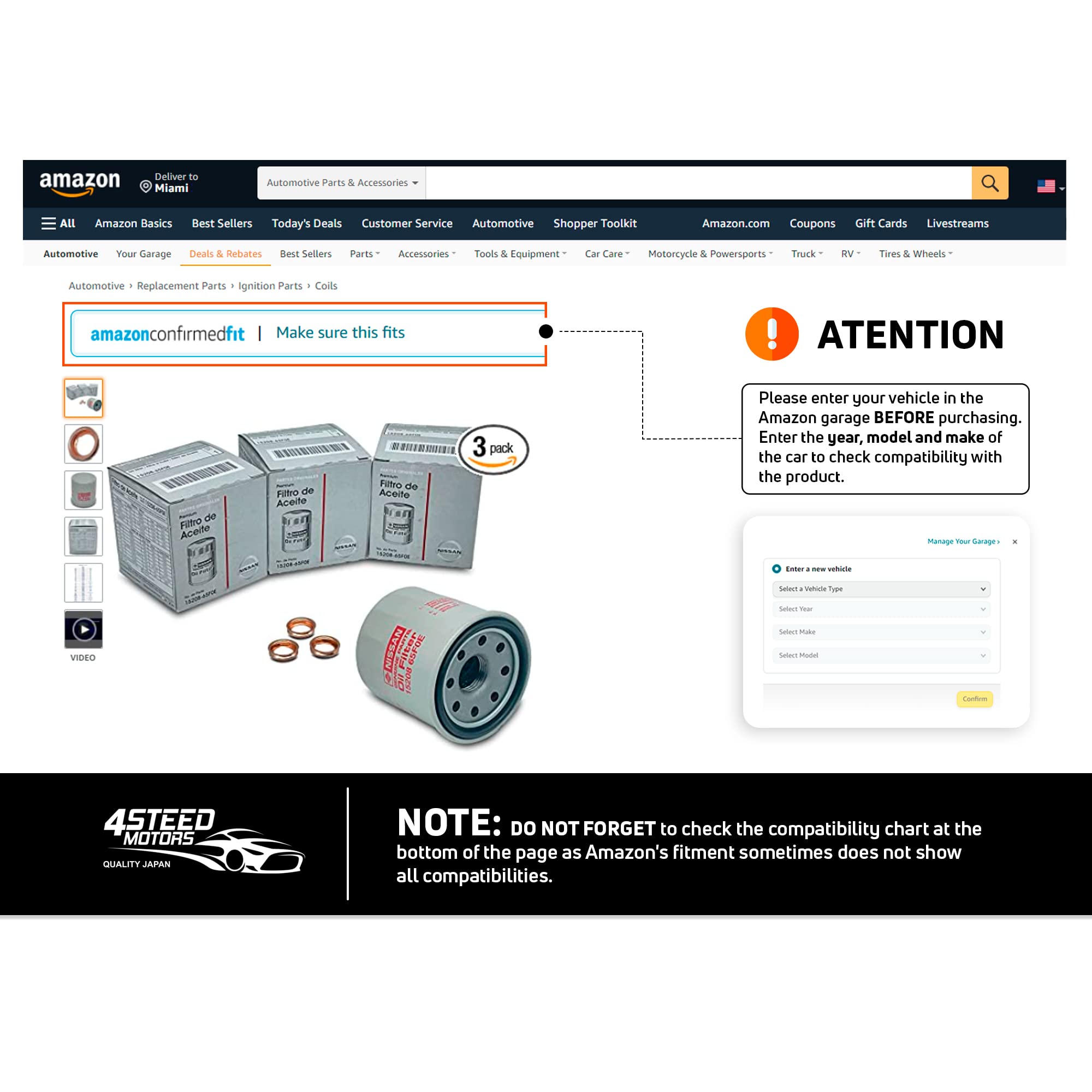 4STEED MOTORS kit staged in a garage with tools to show ready-for-use service kit