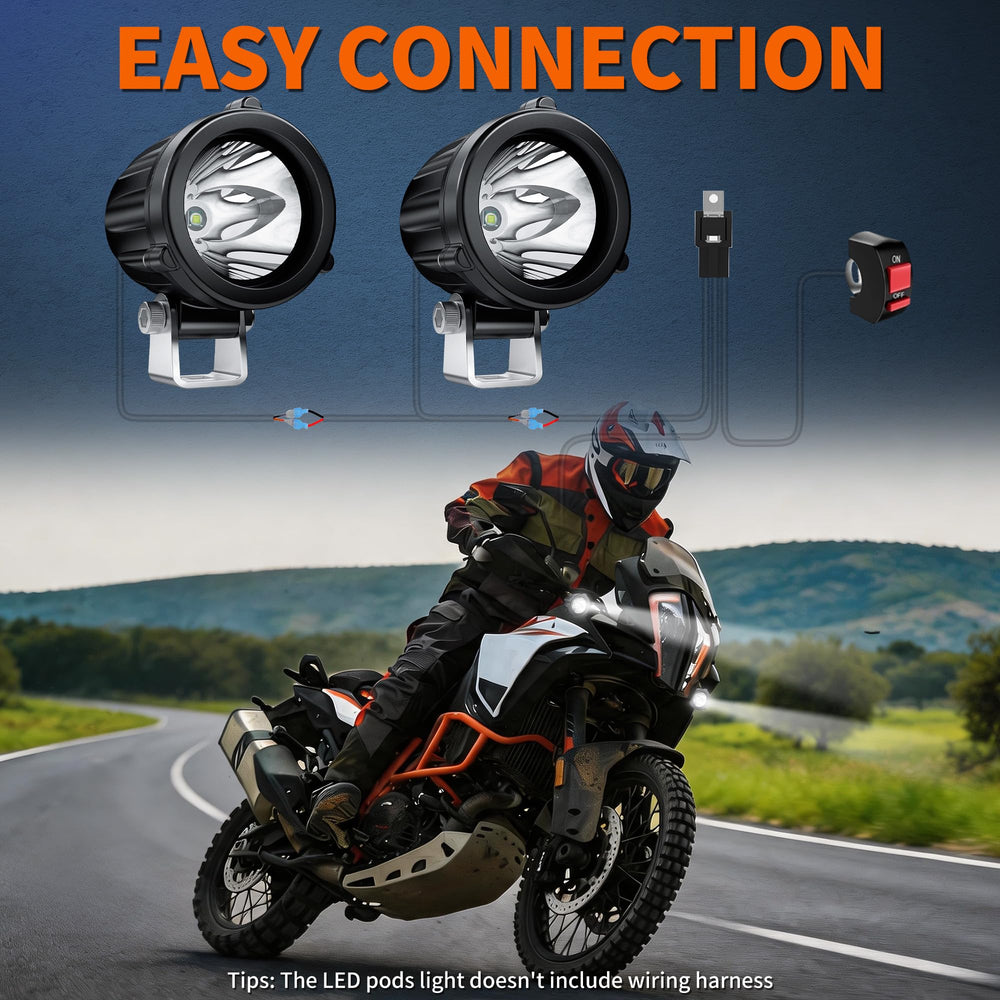 4WDKING mounted on motorcycle handlebar improving night riding safety