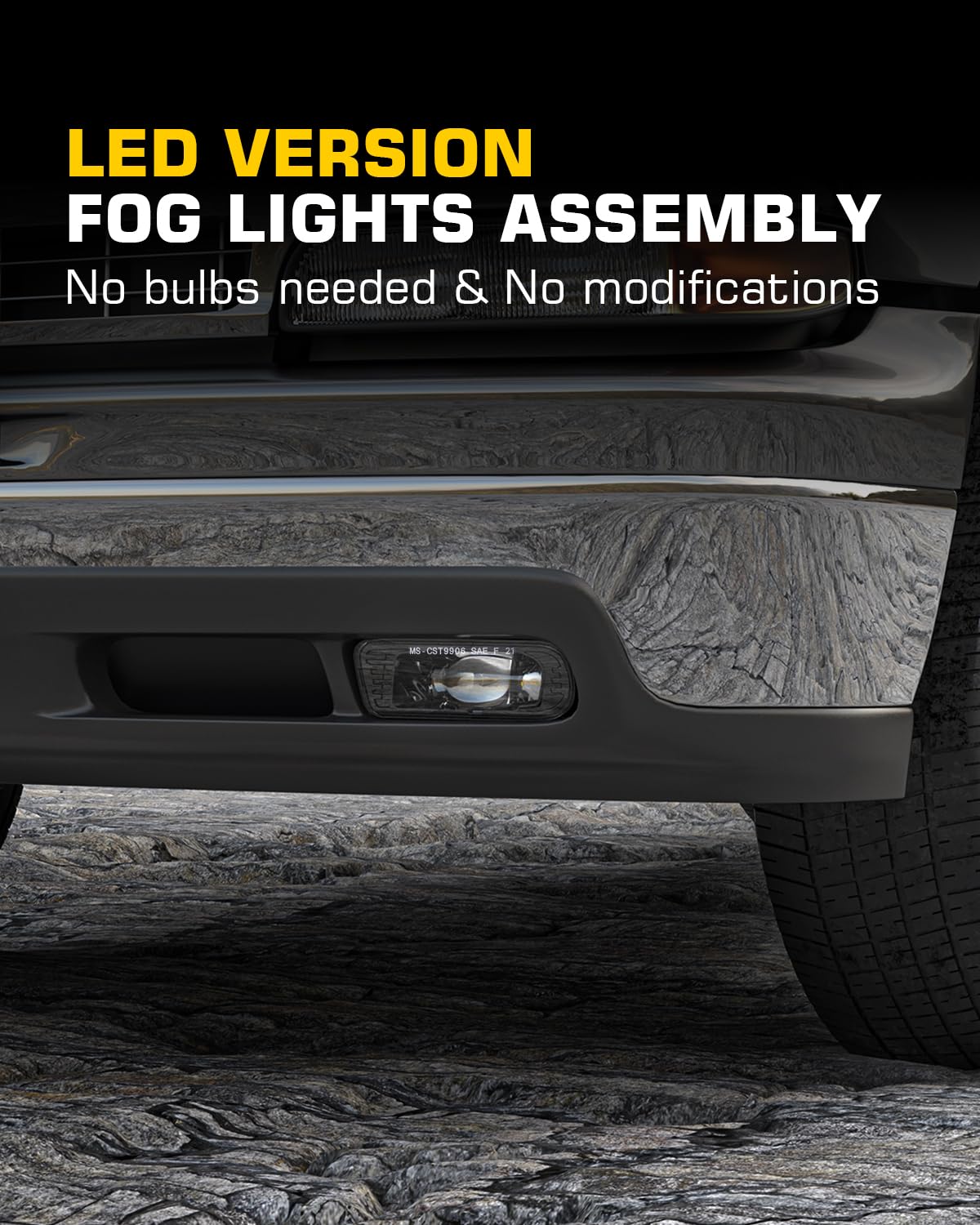 4X4FLSTC night beam pattern on road showing focused, DOT-approved illumination