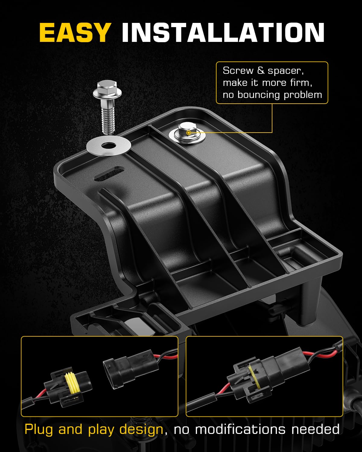 4X4FLSTC plug-and-play connector detail for quick no-splice installation