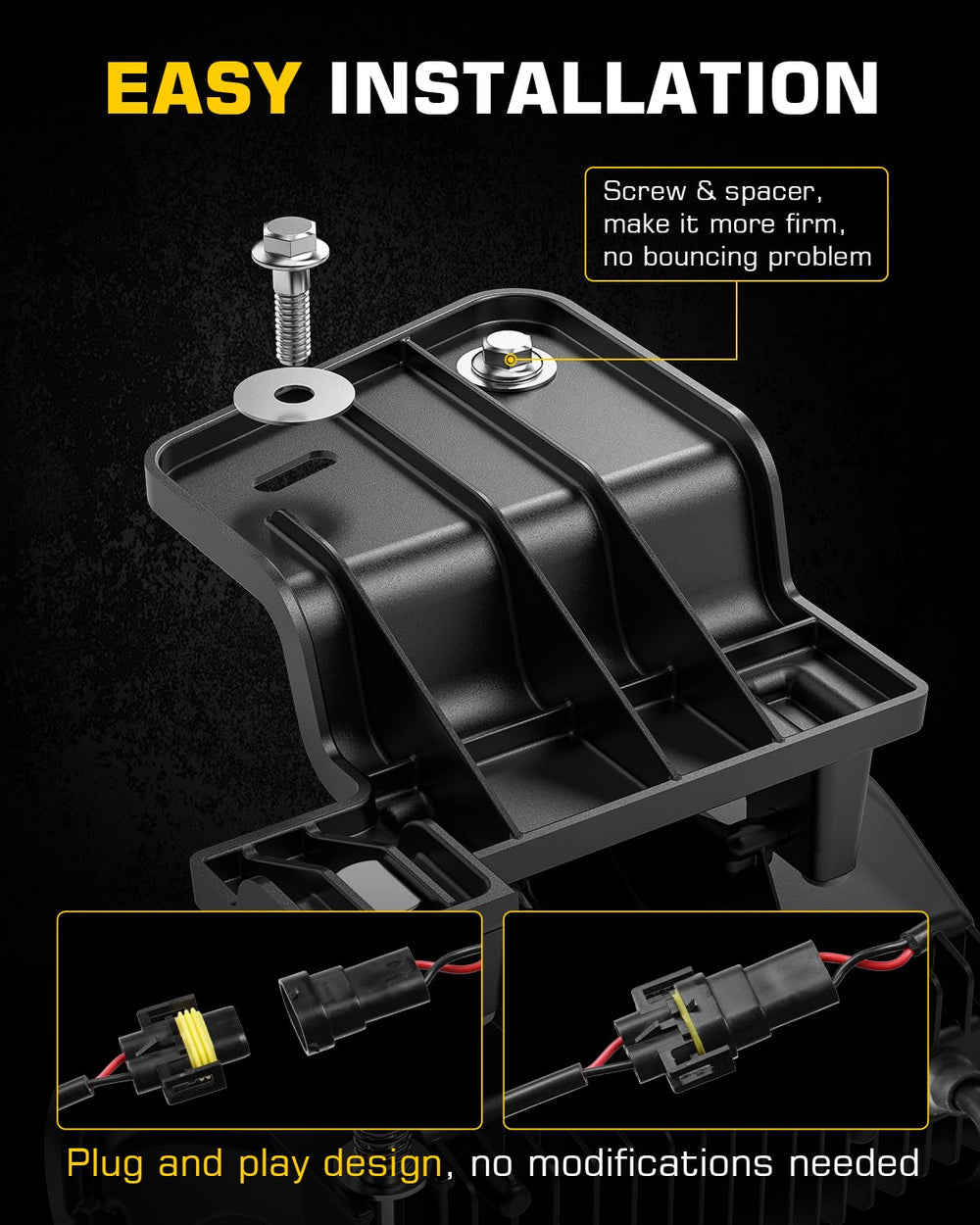 4X4FLSTC plug-and-play connector detail for quick no-splice installation