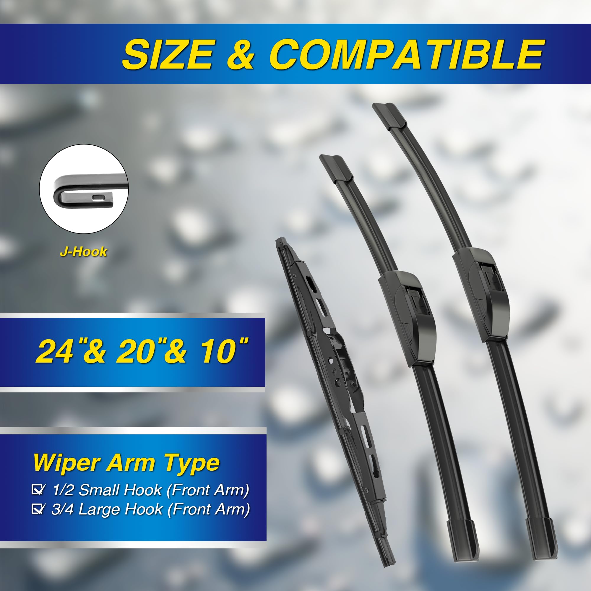 5 PLUS 24-inch driver blade front view on white background, durable all-weather wipe