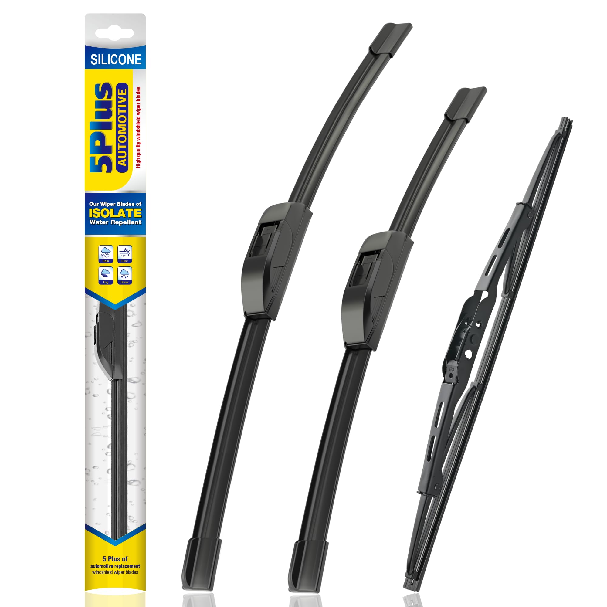 5 PLUS front packaging showing 3-pack and Honda CRV fitment, clear fit guidance