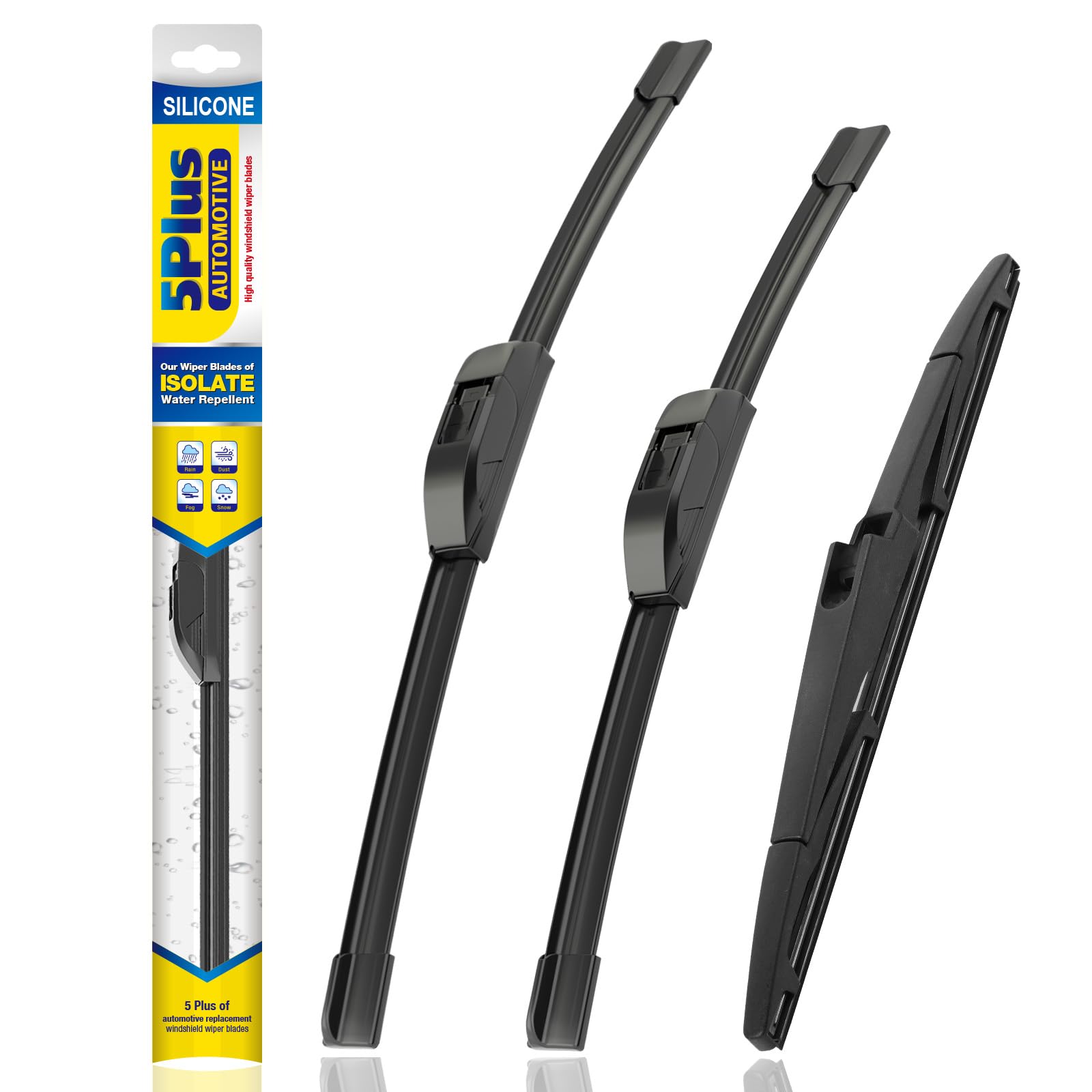 5 PLUS front packaging showing three-blade kit and fitment benefit