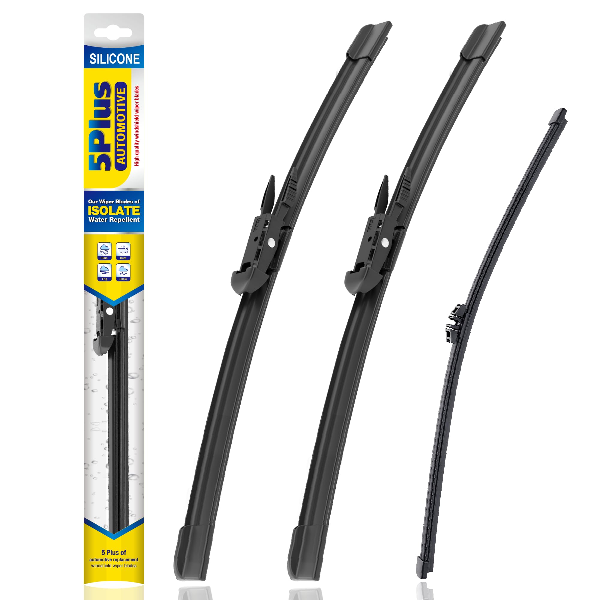 5 PLUS front packaging showing the 3-pack and fitment benefit