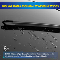 5 PLUS installed front wipers on Ford Edge windshield improving visibility