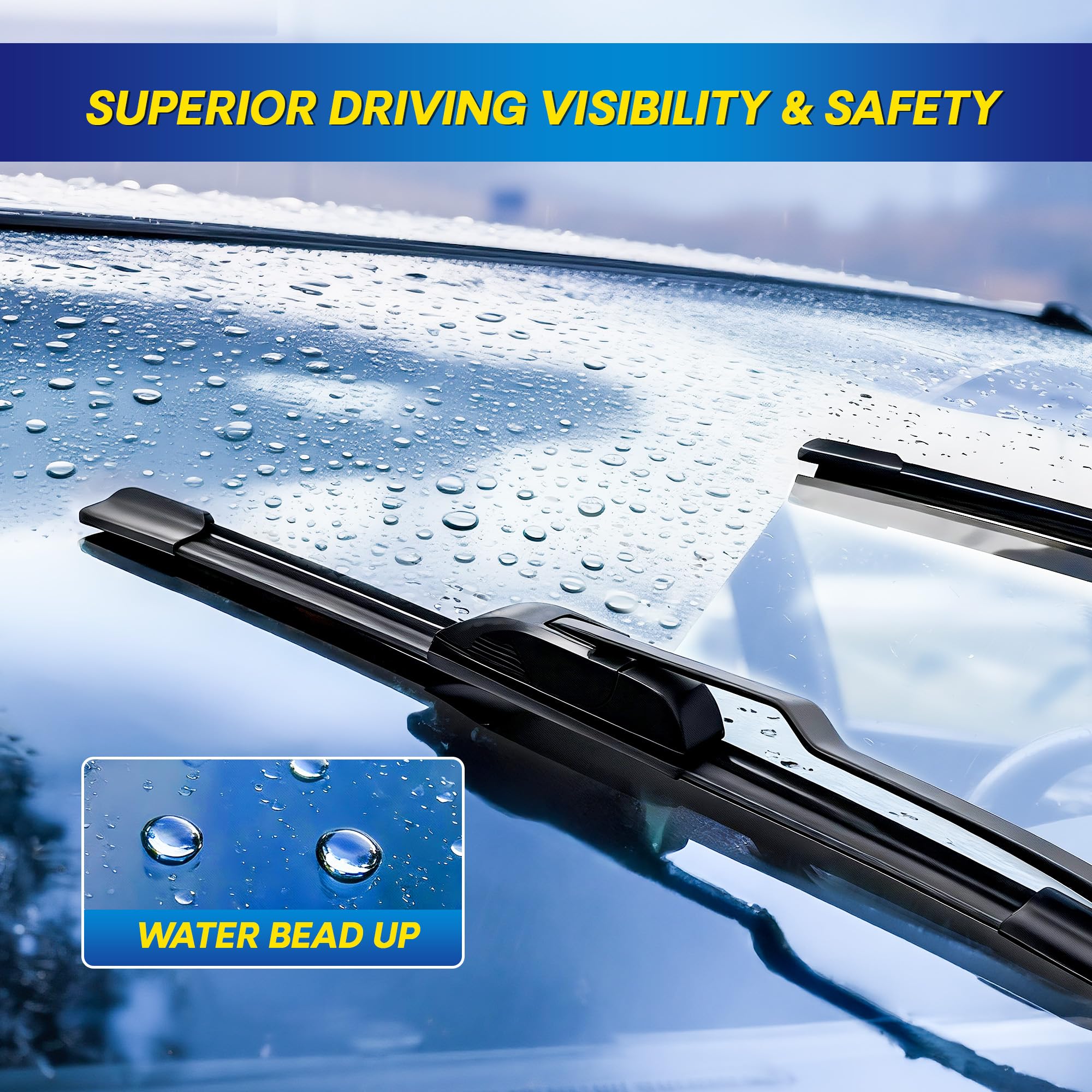 5 PLUS blades installed on Subaru Impreza windshield showing improved visibility