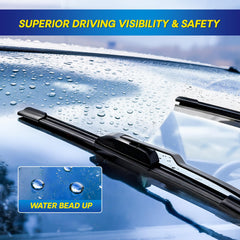 5 PLUS blades installed on Subaru Impreza windshield showing improved visibility