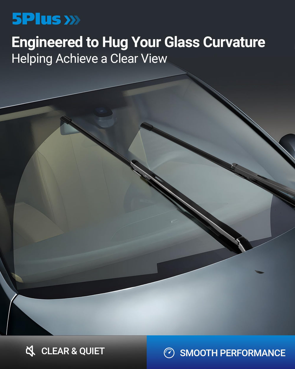 5 PLUS rear blade mounted on Ford Edge hatch demonstrating clear rear visibility