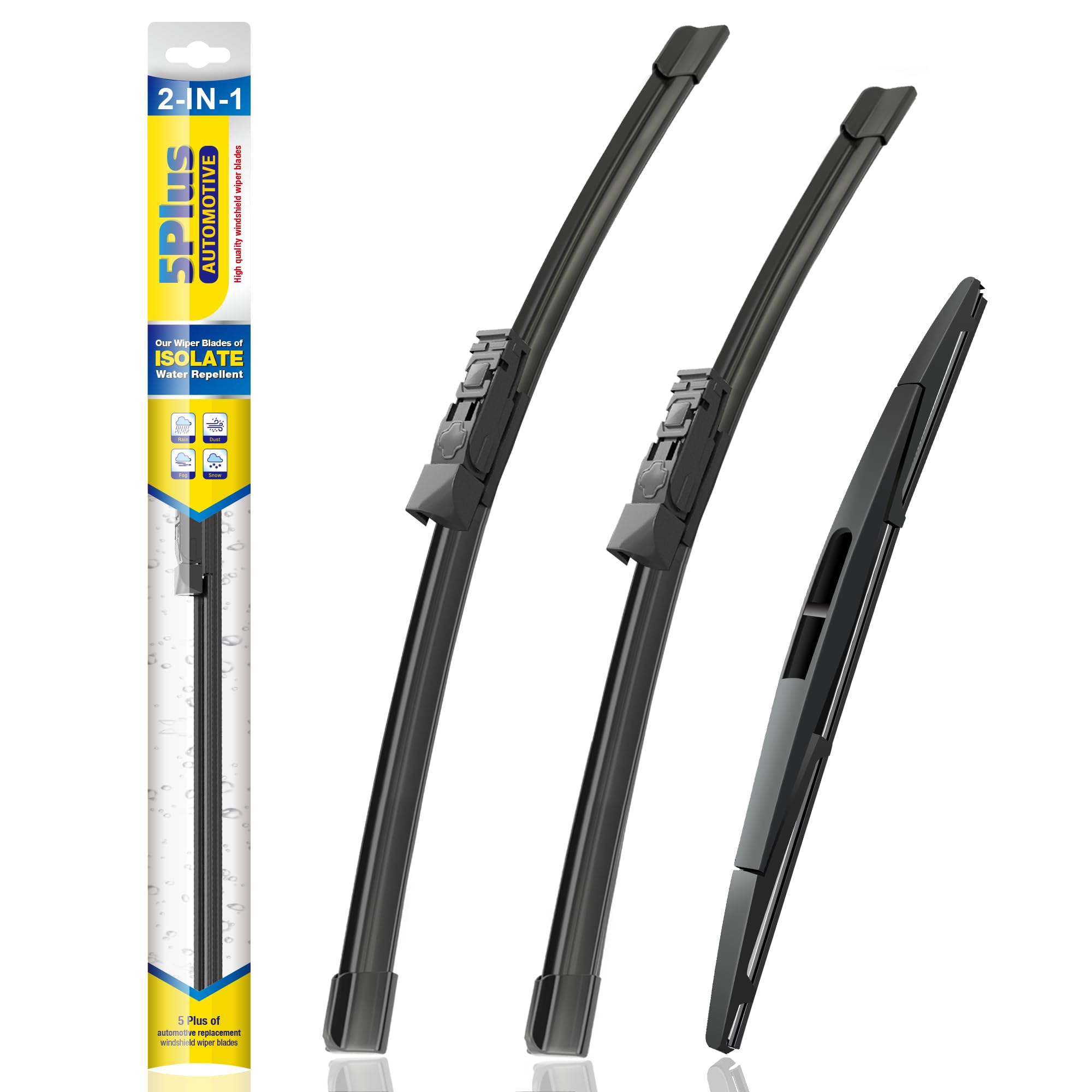 5 PLUS front packaging showing three-blade kit and fitment benefit