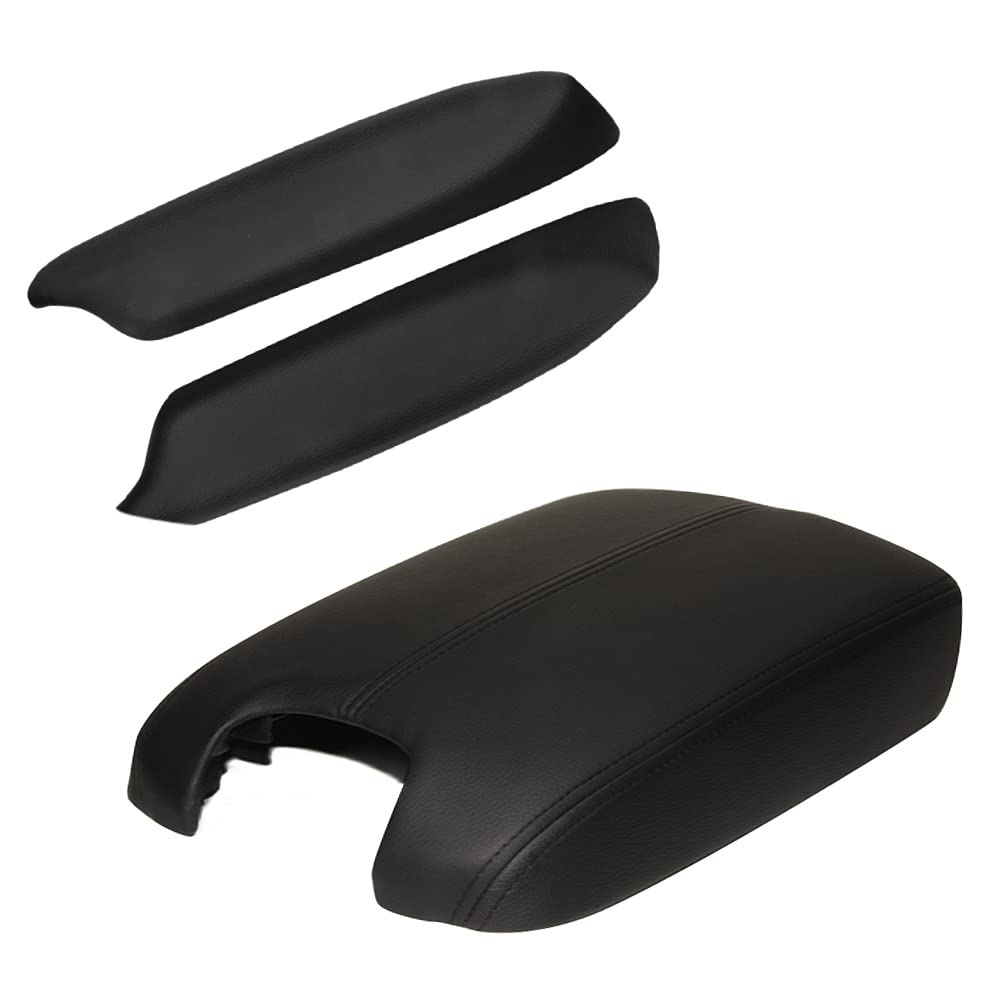 A ABIGAIL center console armrest cover front view showing clean black finish and restored look