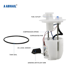 A ABIGAIL sending unit and float detail showing accurate fuel-level readings benefit