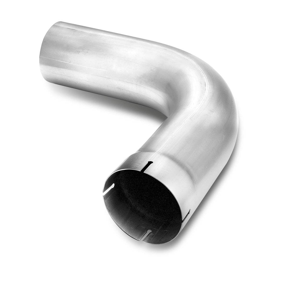 A-KARCK front view of 4-inch 90° exhaust elbow showing fit-ready flared end benefit durable connection