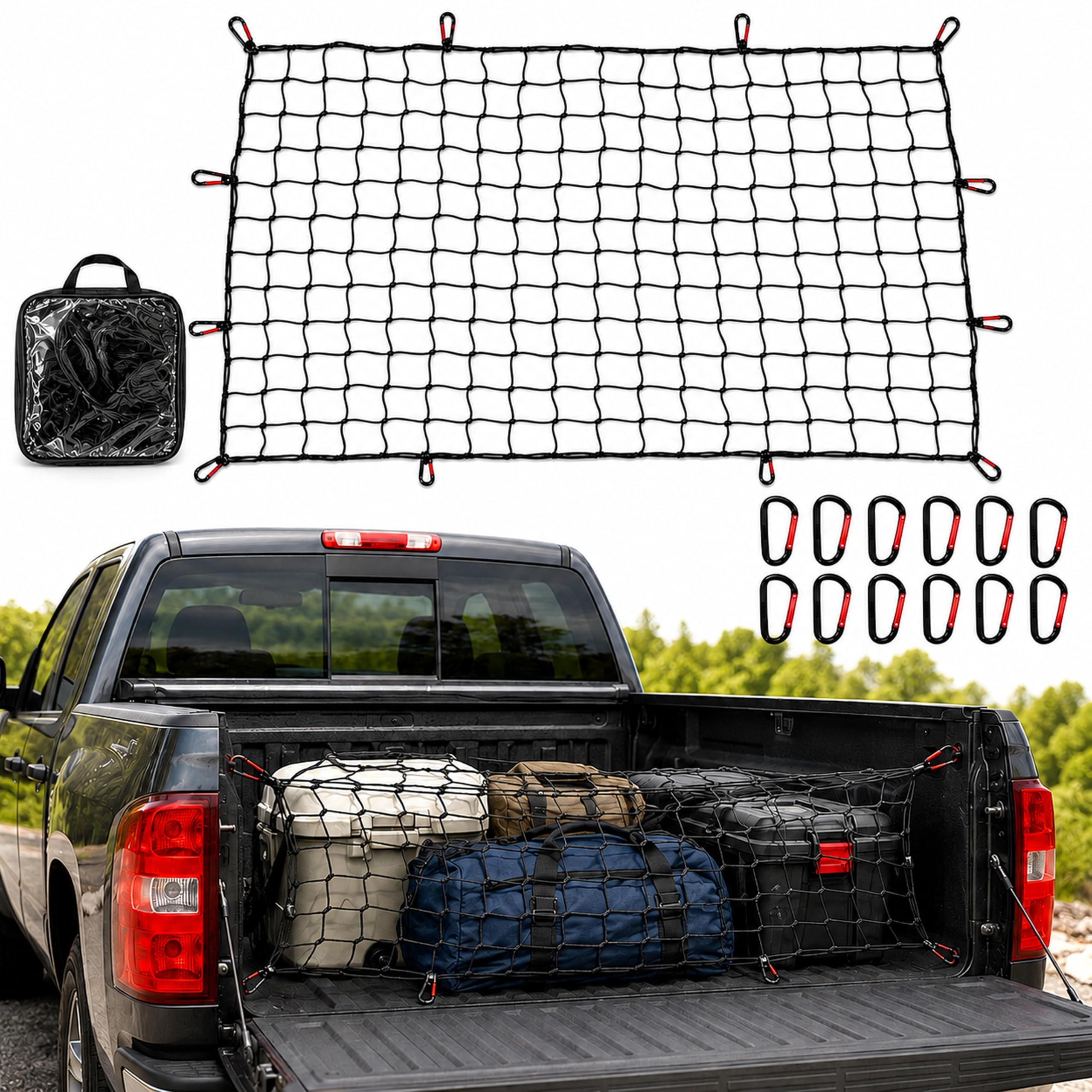 A Lots MiLi front packaging showing net and included carabiners for quick securement