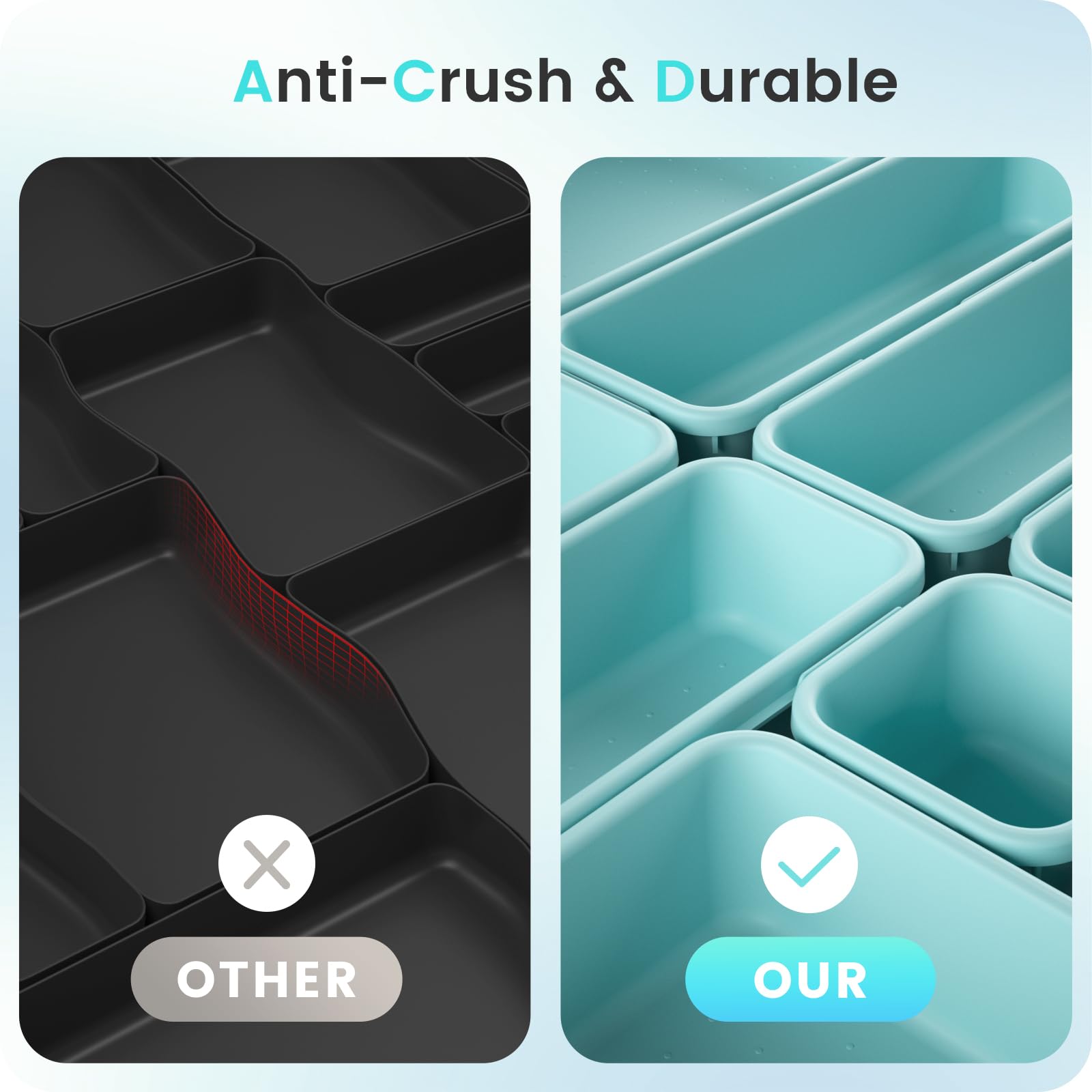 A-LuGei stackable trays demonstrating space-saving and stable storage