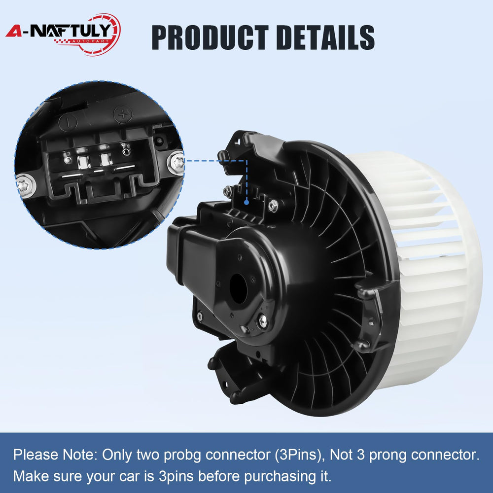 A-NAFTULY blower motor beside ruler showing compact OEM-like dimensions