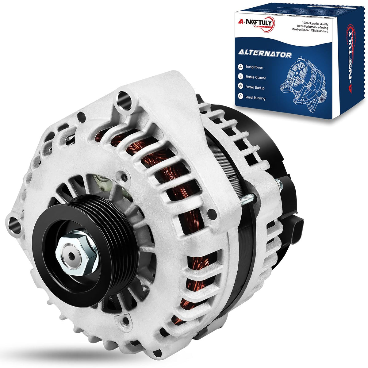 A-NAFTULY front view alternator showing complete assembly and reliable fit