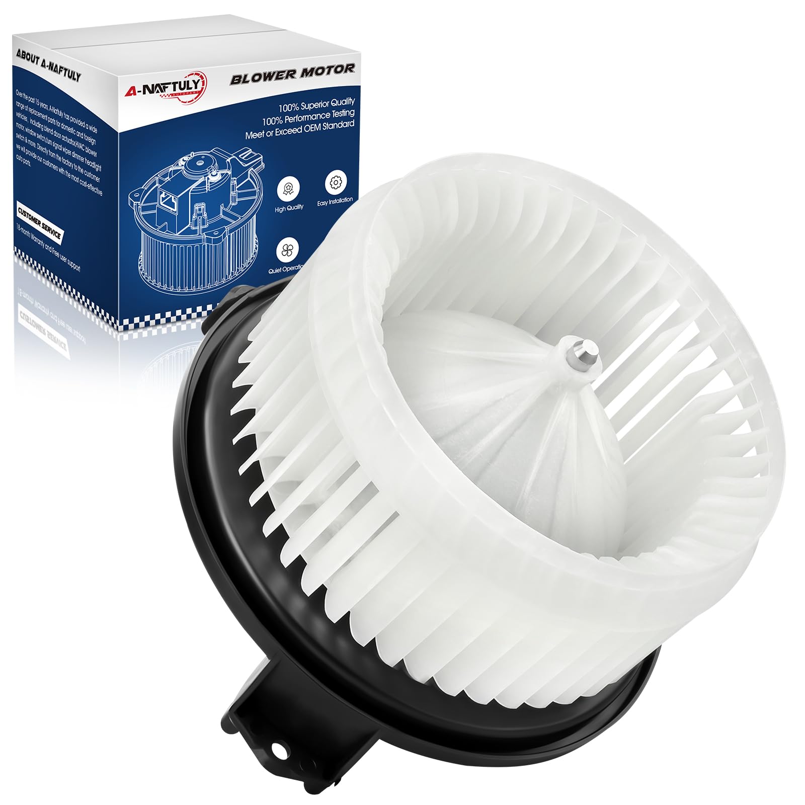 A-NAFTULY front view blower motor showing fit and airflow benefits
