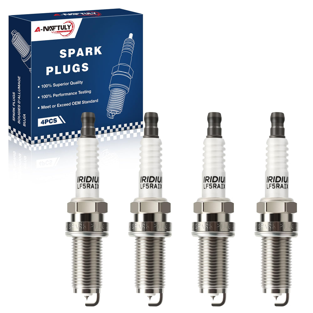 A-NAFTULY front packaging showing four iridium spark plugs and product name for easy identification