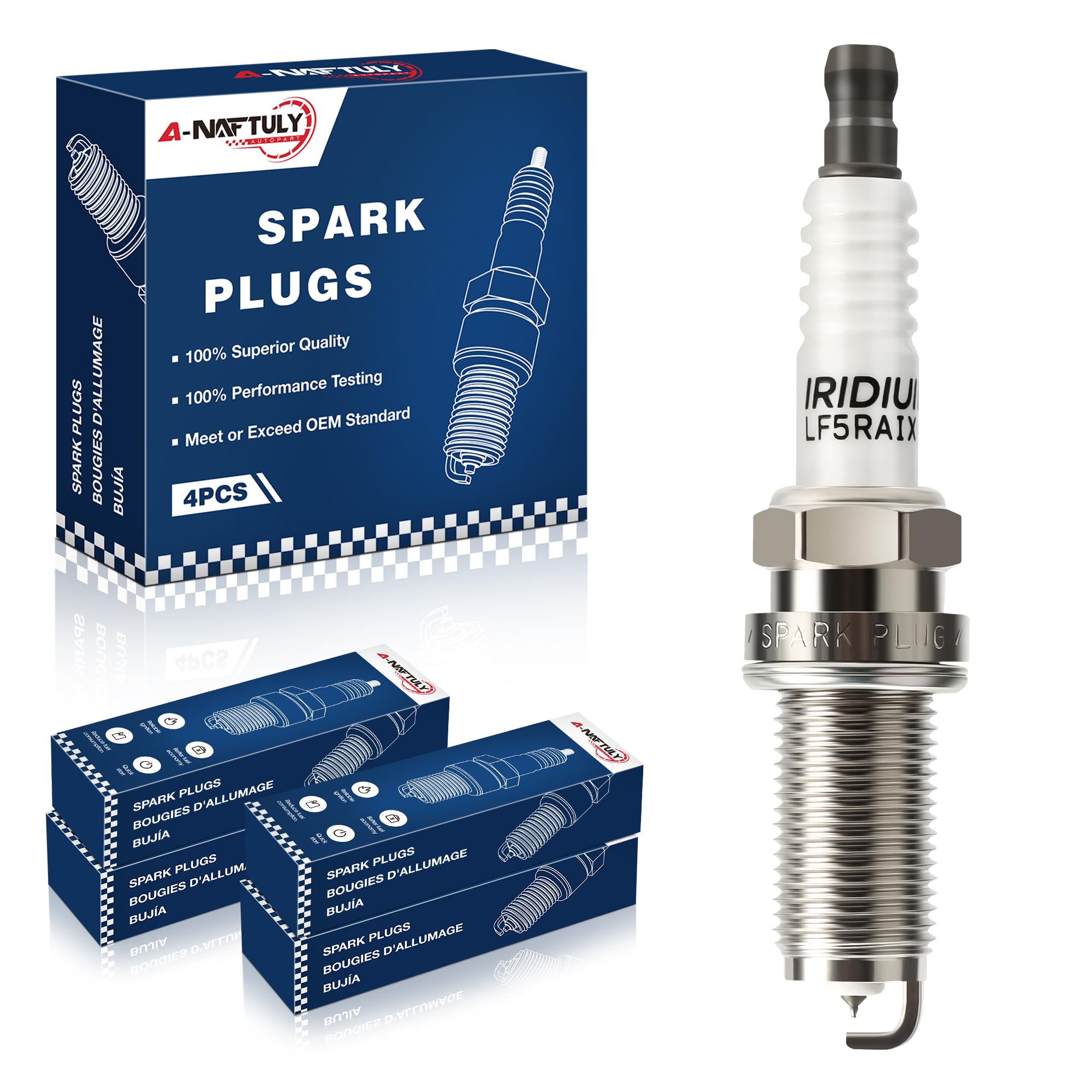 A-NAFTULY spark plug being installed in a garage setting showing DIY installation convenience