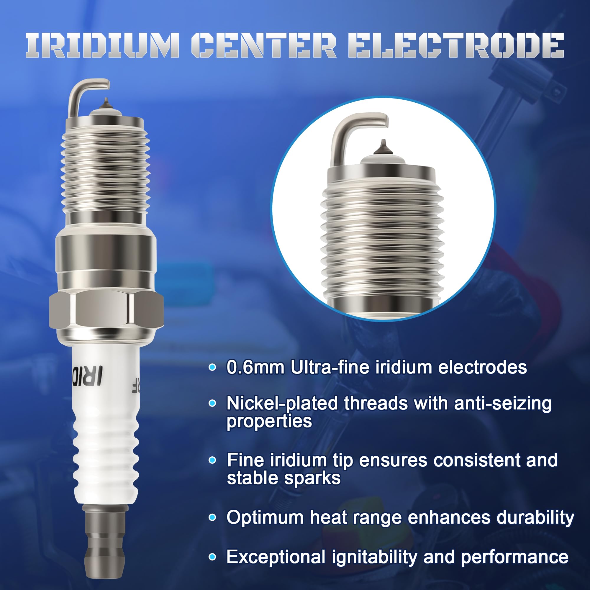 A-NAFTULY spark plugs installed on an engine illustrating correct fit and reliable performance