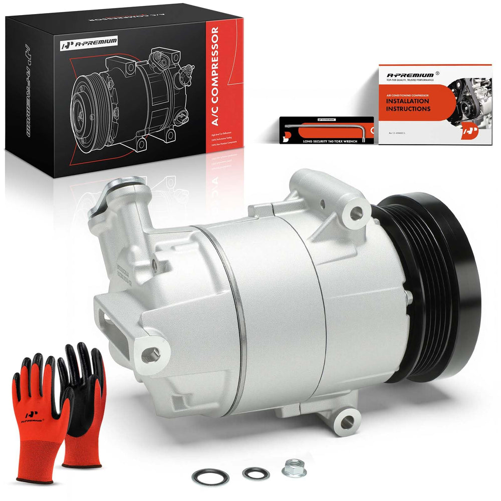 A-Premium mechanic installing compressor in garage demonstrating professional fit