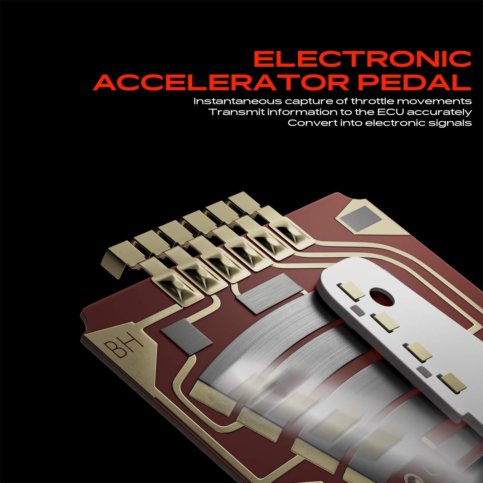 A-Premium pedal side profile with arm illustrating compact OEM-style design