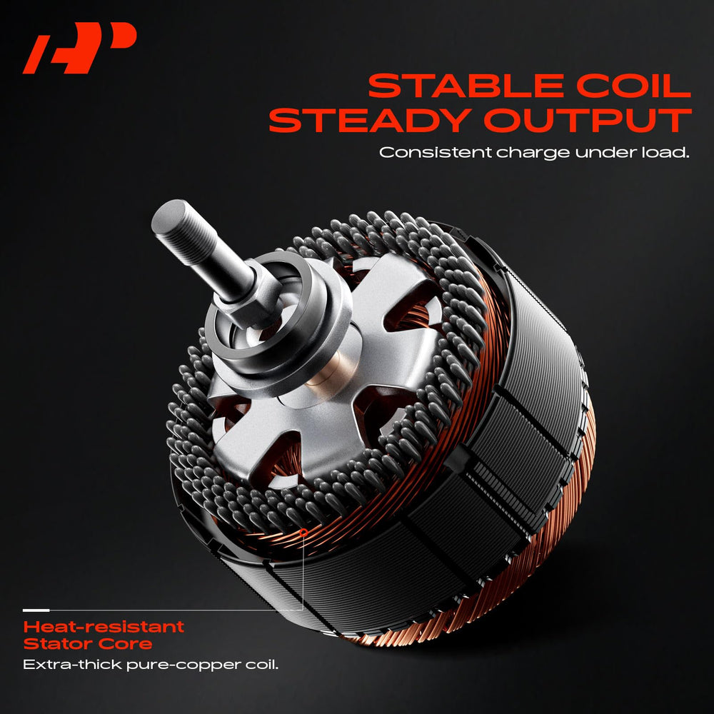 A-Premium alternator side showing mounting points for straightforward install
