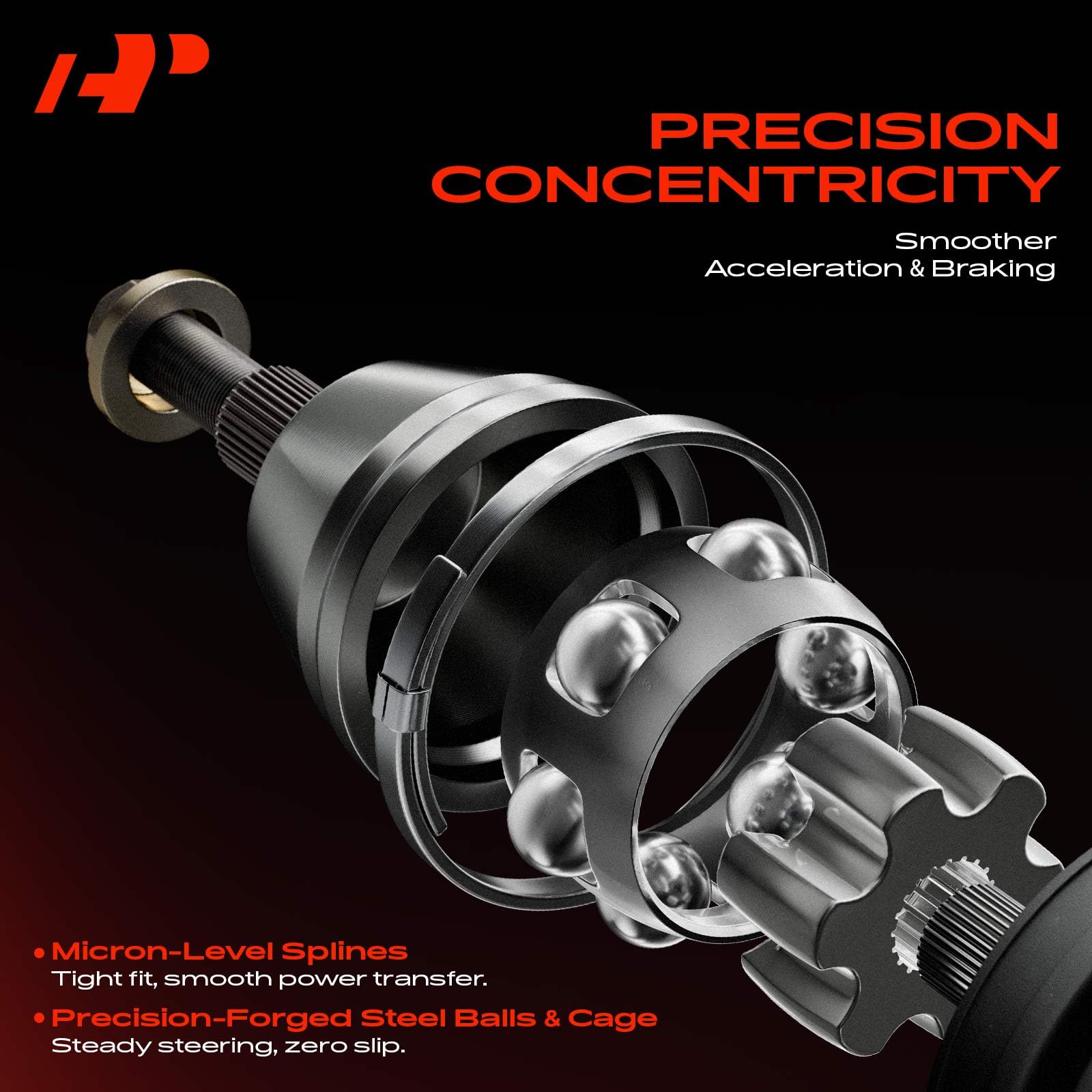 A-Premium axle spindle nut and thread closeup ensuring proper hub fastening