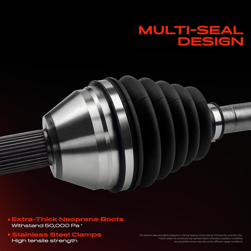 A-Premium axle installed under truck demonstrating direct-fit replacement benefit