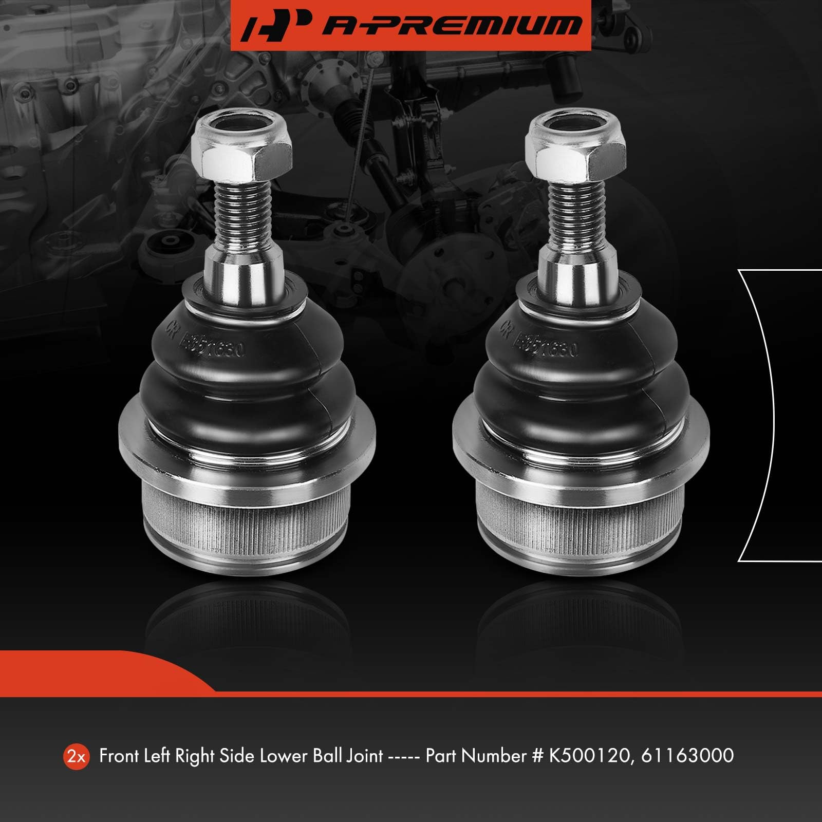 A-Premium ball joint close-up steel ball stud for long-lasting steering control
