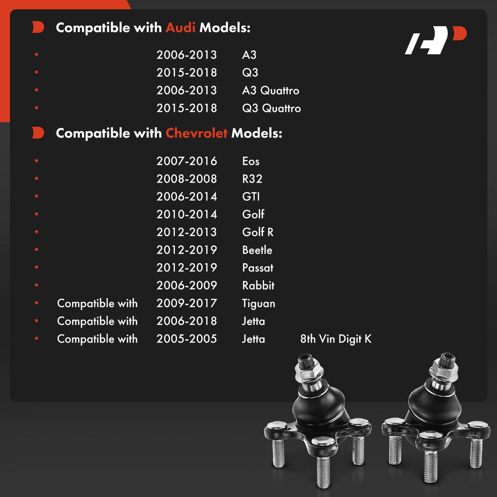 A-Premium front view of a ball joint highlighting fitment and sturdy construction