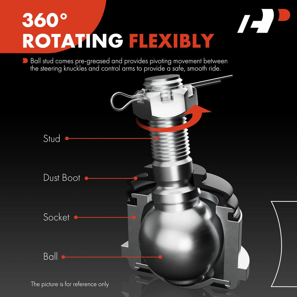A-Premium ball joints with included castle nuts cotter pins and circlips for complete installation
